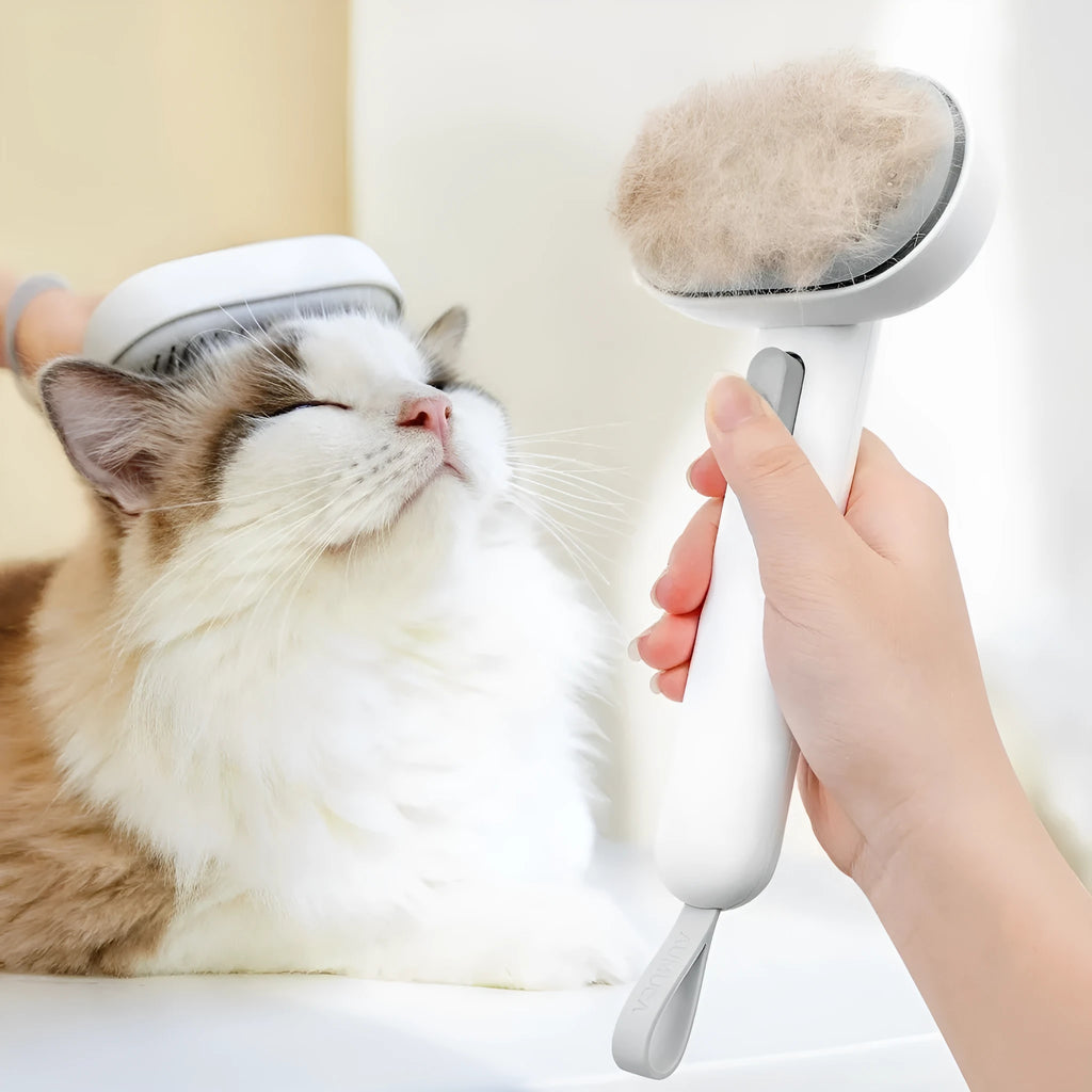 New Style Cat Hair Comb Cleaner white upgrade one button hair removal for cats