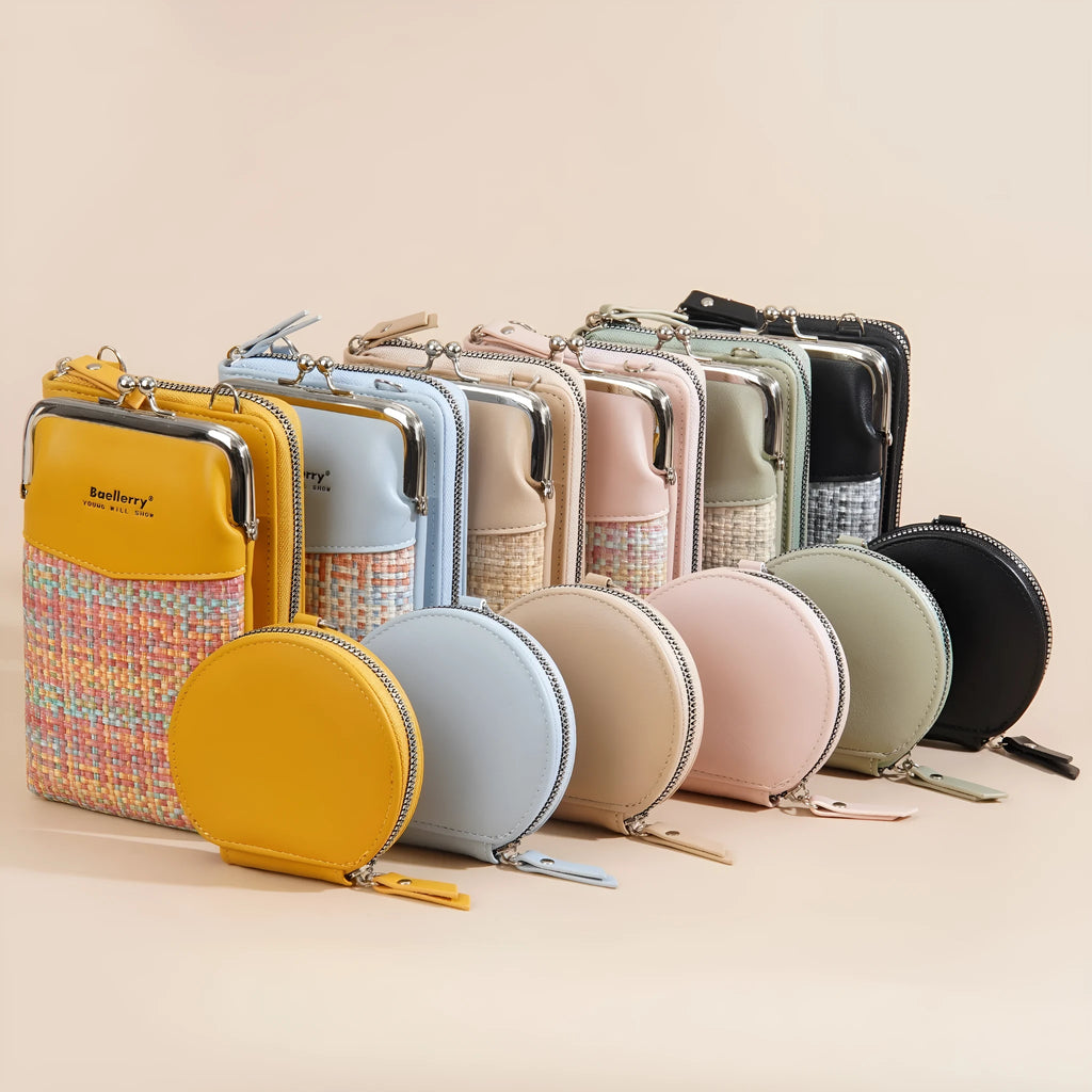 Women's crossbody phone bag mini satchel in vertical square design with six colour options