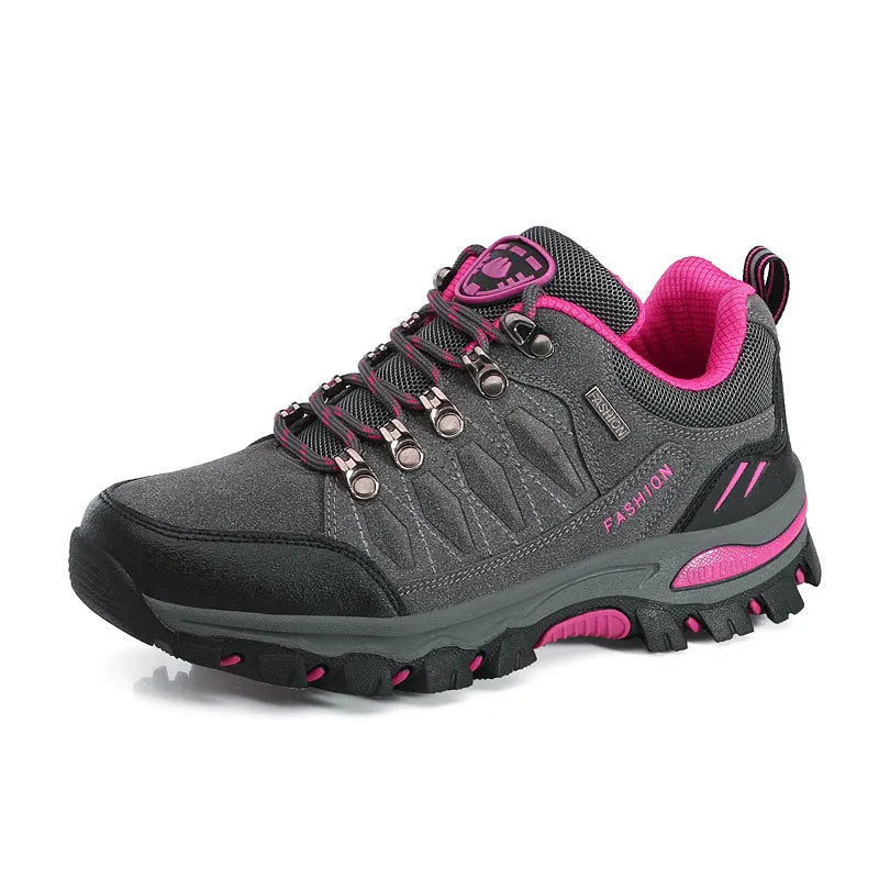 Outdoor hiking shoes low-top rubber sole solid colour design for off-road trekking