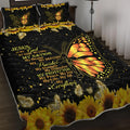 3 piece butterfly and sunflower pattern pet theme quilt set in black with soft microfiber fabric