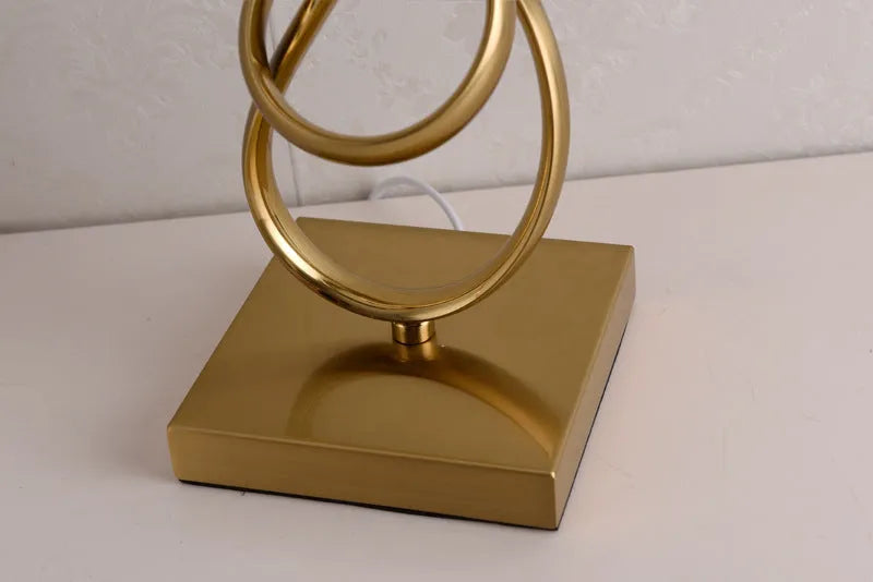 Creative bedside lamp with electroplated imitation copper finish, white or red colour, button switch