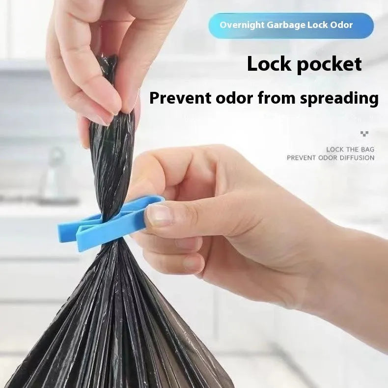 Pack of 10 white PP plastic garbage bag fixing clips for rubbish bins