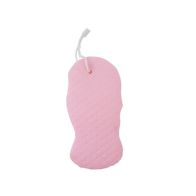 3D fish scale pattern bath sponge in white, grey, pink and light blue colours for body exfoliation