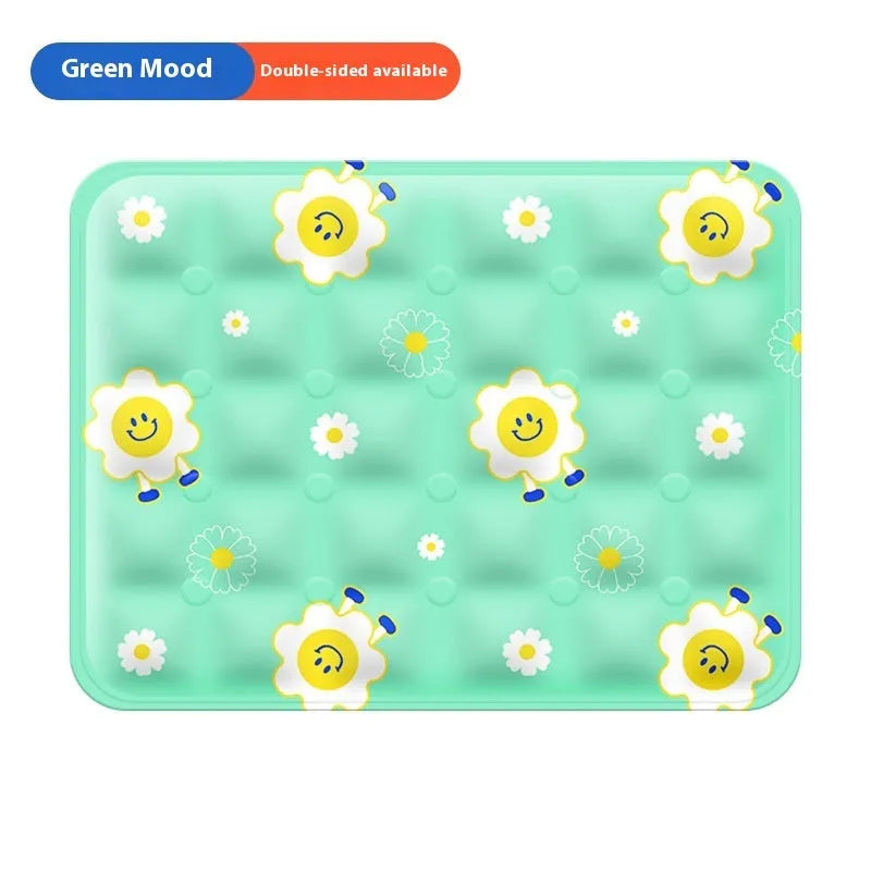 Summer cooling mat for dogs in polyester PVC, size XL, fantasy windmill design