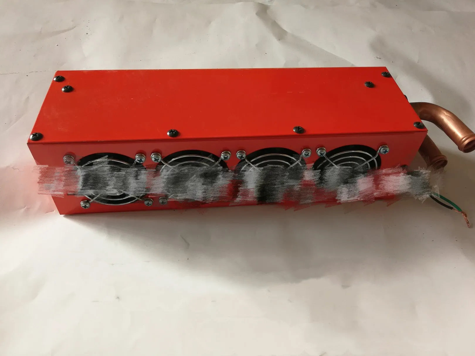 Car heater with long small four hole copper pipe for engine waste heat cabin heating