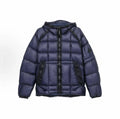 Men's thick cotton-padded coat with hood, zip pockets, and cotton lining in black
