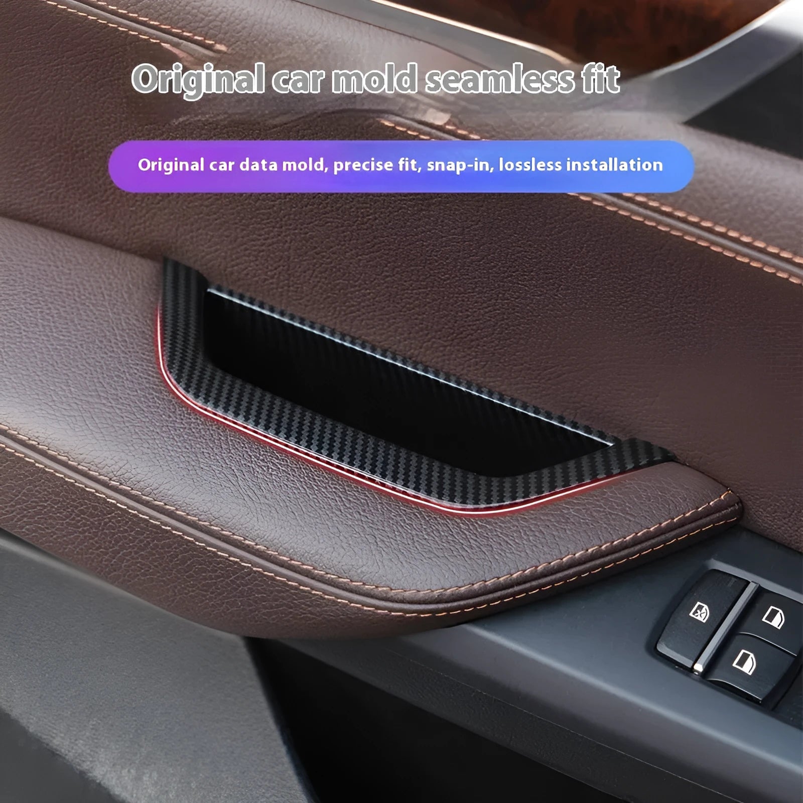 BMW 3 Series detachable inner handle carbon fibre car door handle protective cover in ABS