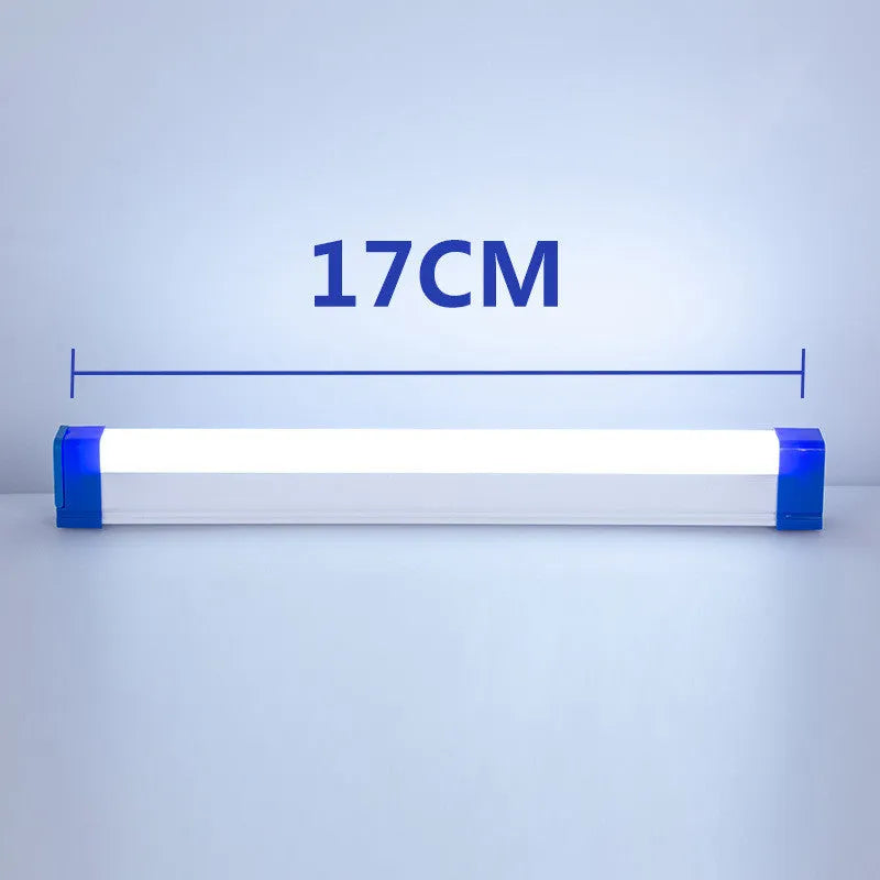 Rechargeable LED tube night light in blue and purple colours with USB charging cable