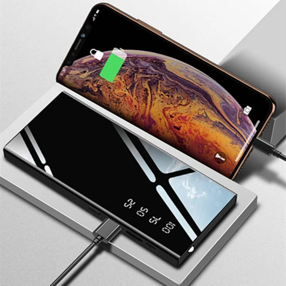 20000mAh portable power bank with LCD display showing battery percentage
