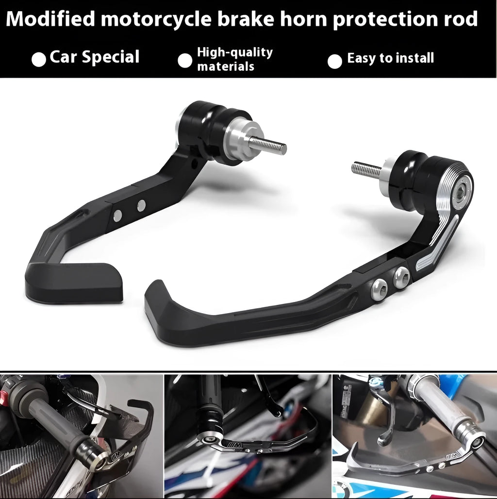 Black and grey CNC machined anti-slide protection pads for CBR650 brake horn guard bar.