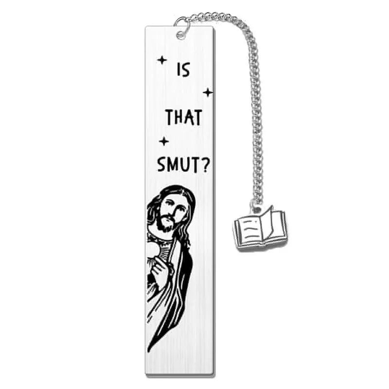 Stainless steel literary bookmark with tassel measuring 13 by 2.6 centimetres