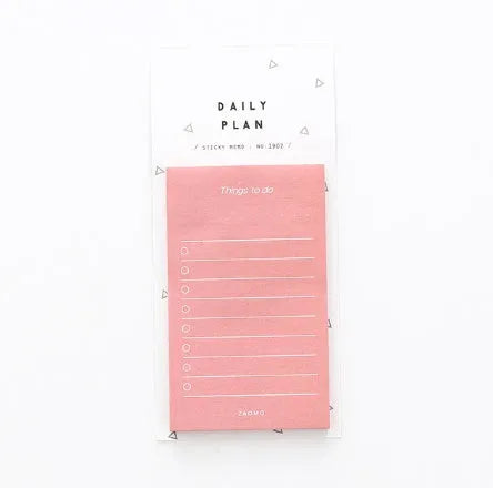 Pink schedule planning notes 50 sheets A6 size 10x6cm 80g writing paper on white background