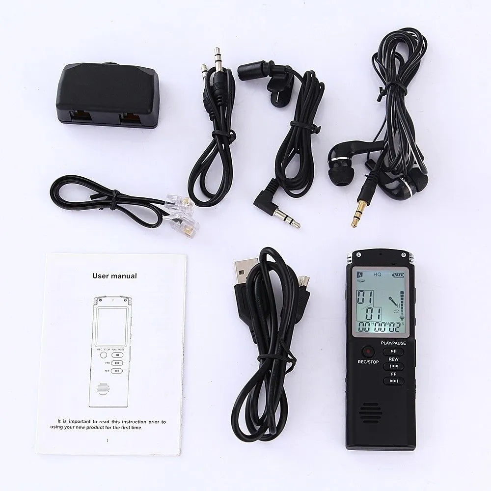Original USB professional voice recorder with 8GB memory, built-in microphone, and telephone recording feature