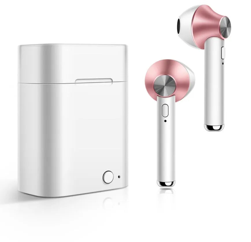 Wireless sports Bluetooth headset earbuds in five metallic colour options