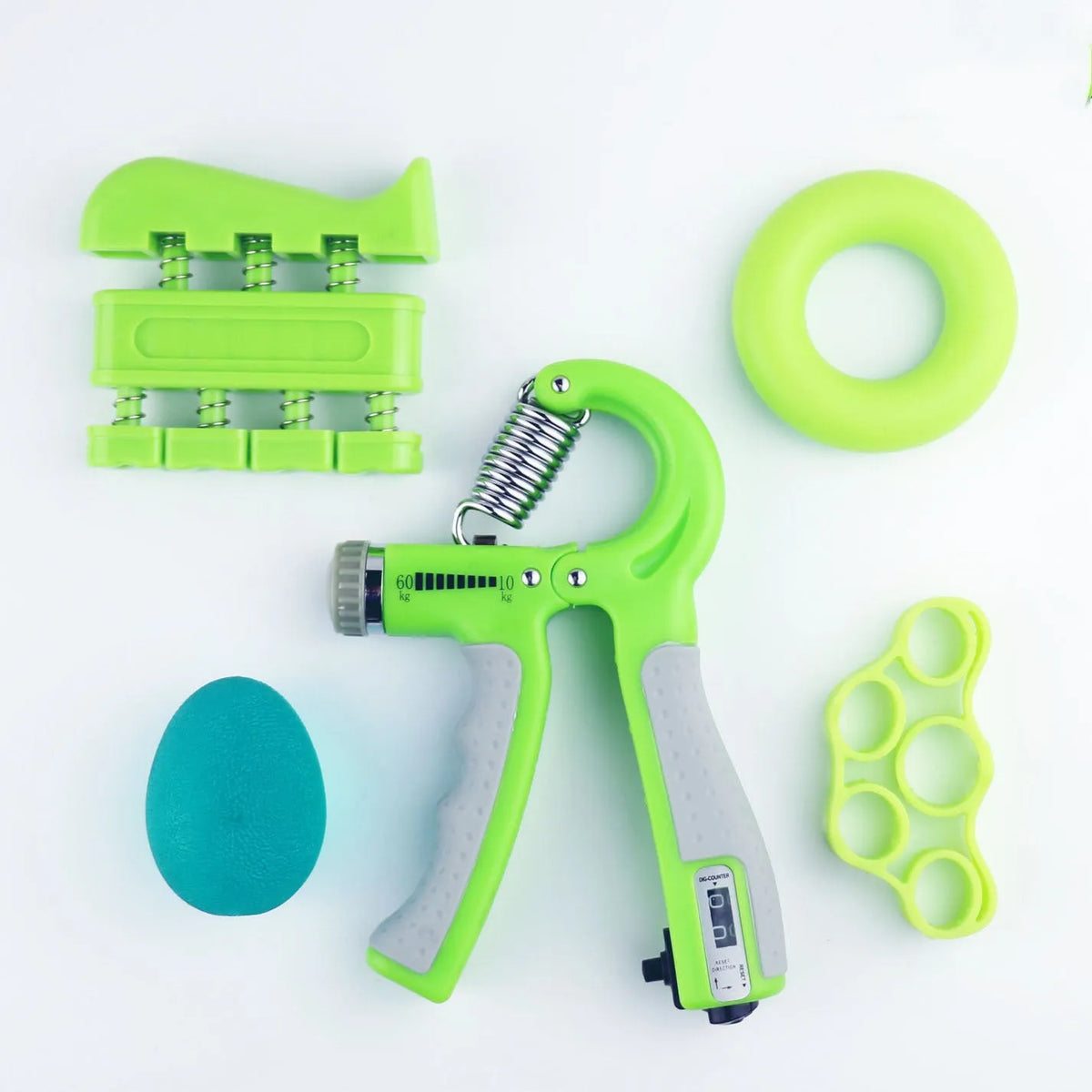 Adjustable hand grip with mechanical counter, ABS and stainless steel, 16cm x 12cm