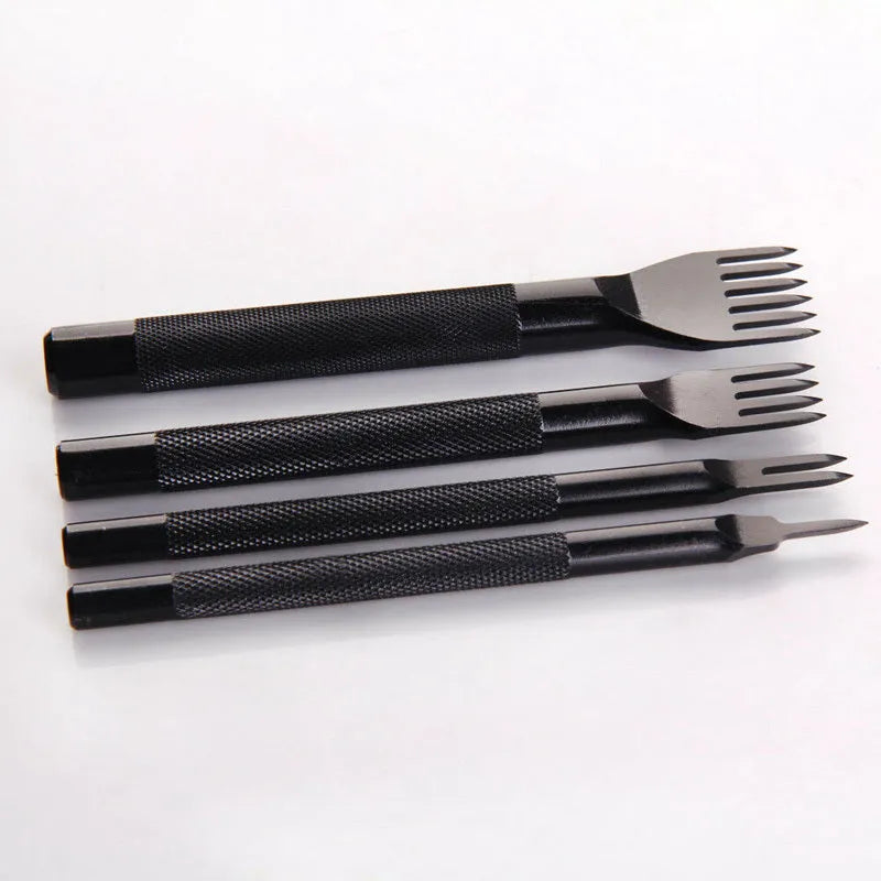 Black diamond tooth leather punch tool with 3mm pitch teeth on white background