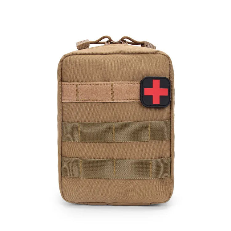Wear-resistant nylon tactical vest medical accessory bag with Velcro, shown in Army Green.