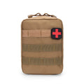 Wear-resistant nylon tactical vest medical accessory bag with Velcro, shown in Army Green.