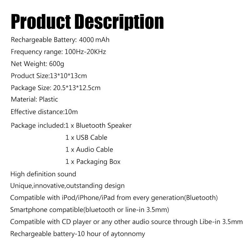 Skull-themed portable wireless Bluetooth speaker in multiple colours with a 10-hour battery.