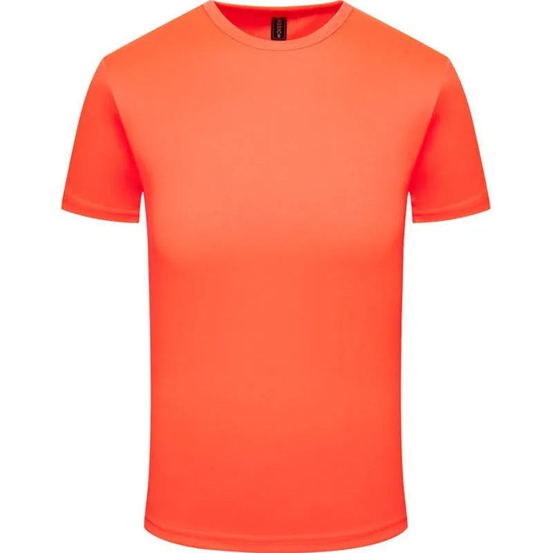 Men's solid colour quick-dry short sleeve t-shirt for summer sports, shown in multiple colour options.