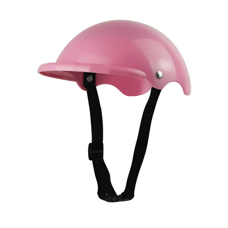 Small S-size plastic pet helmet in pink, black, yellow or green for motorcycle safety
