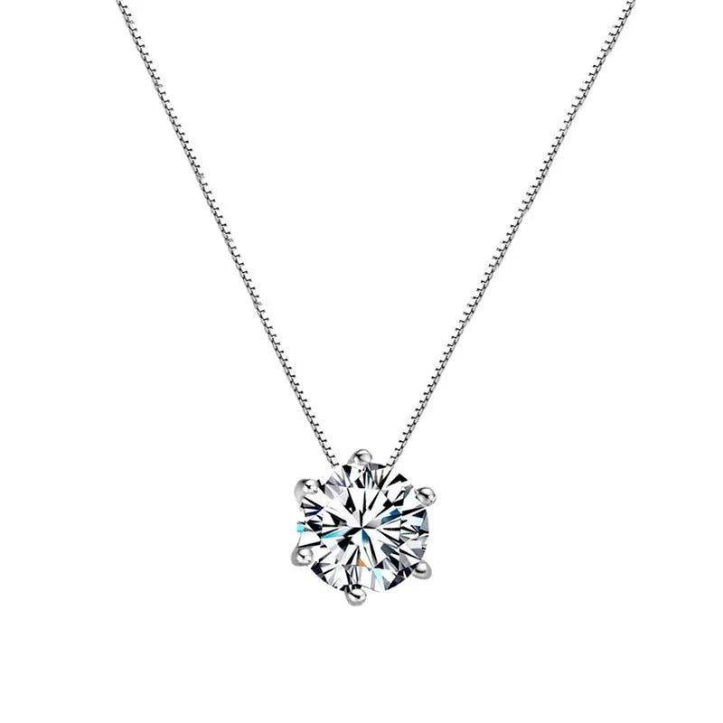 Simple geometric silver copper pendant necklace for women on white background, adjustable chain 21-50cm