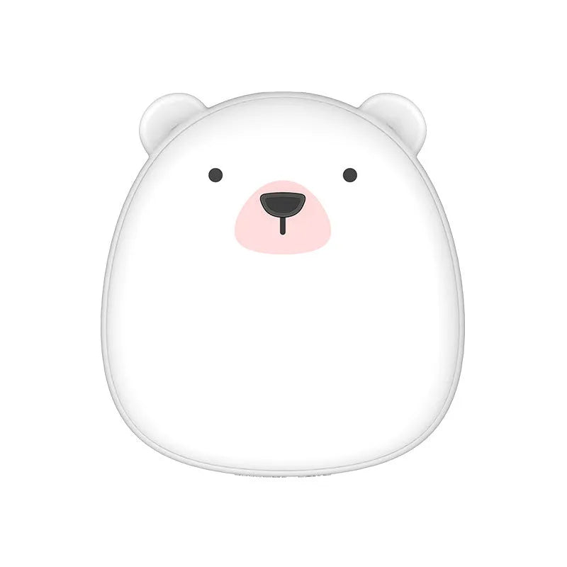 Cartoon penguin polar bear design USB rechargeable electric hand warmer power bank showing double-side heating