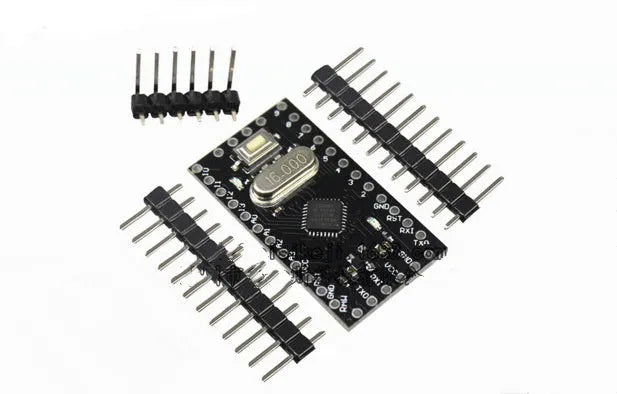 Mini Pro ATMEGA328P 5V 16MHz microcontroller development board with pin headers and compact 33.3x18.0mm size