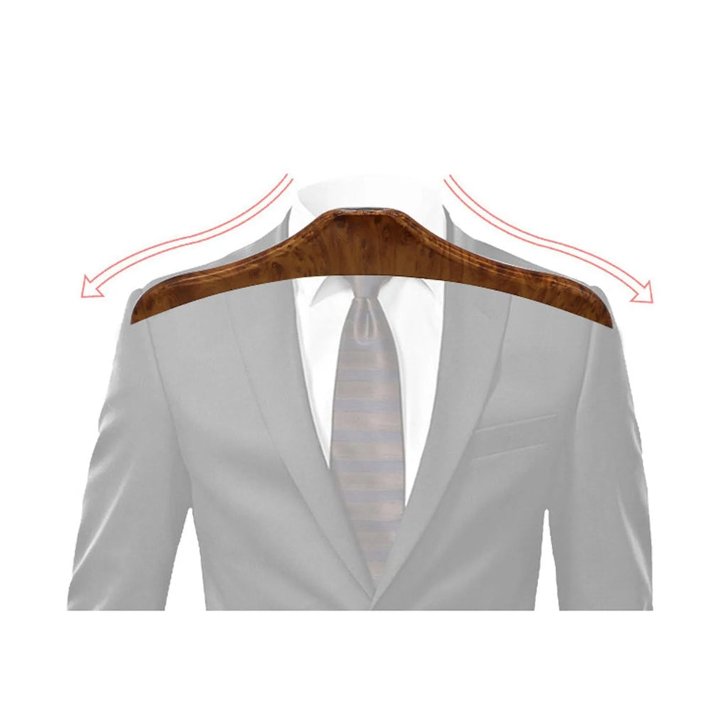 Wood yellow stainless steel car mounted clothes hanger showing dimensions.