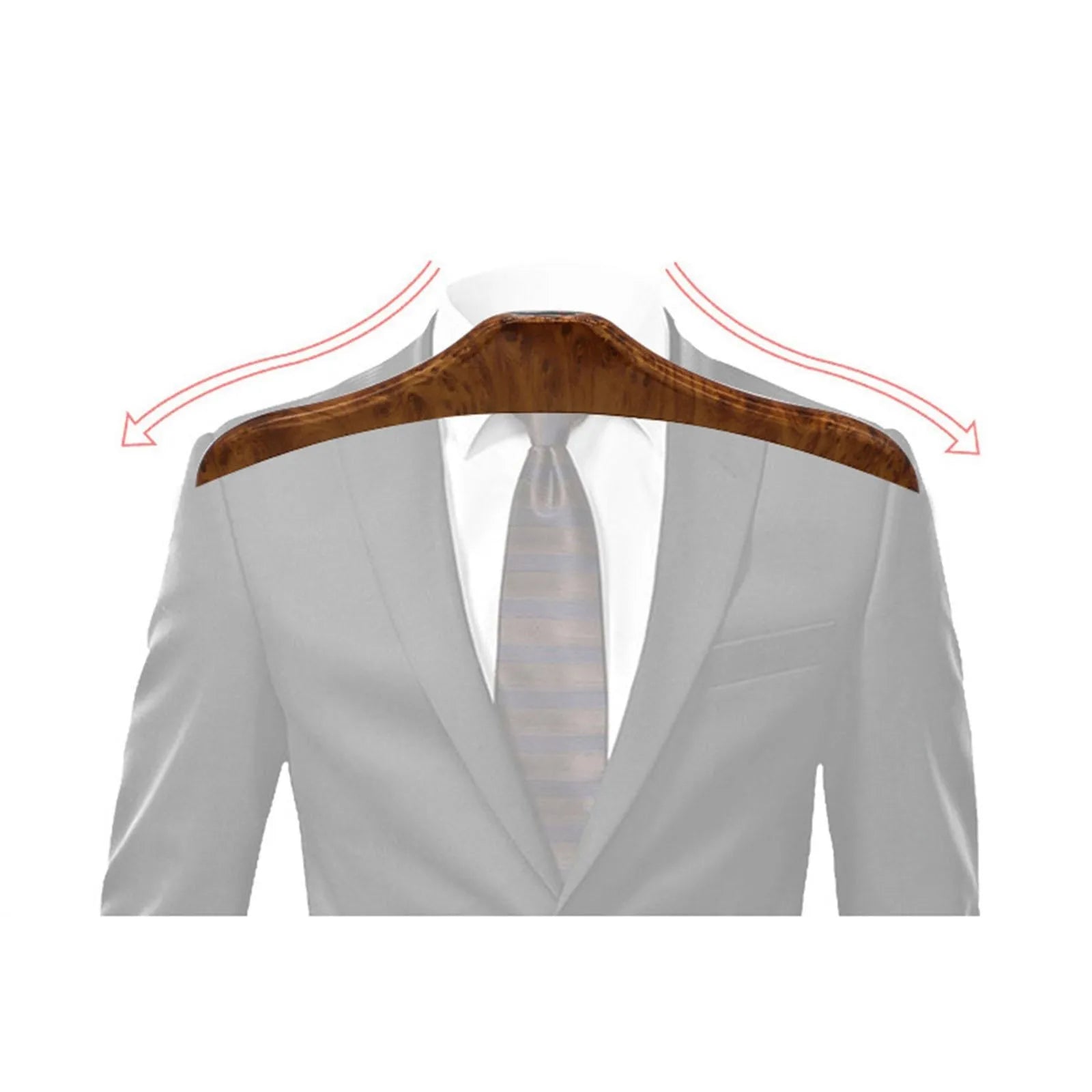 Wood yellow stainless steel car mounted clothes hanger showing dimensions.