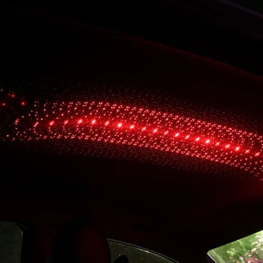 USB star laser projection lights for car interior atmosphere decoration with multiple colour options and style settings