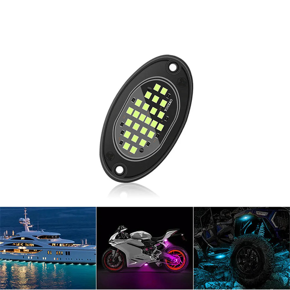 12V car LED chassis ambience light with ABS housing in blue colour option for underbody vehicle decoration.