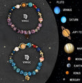 Natural stone twelve zodiac sign beaded bracelet set of two in astrology style selection