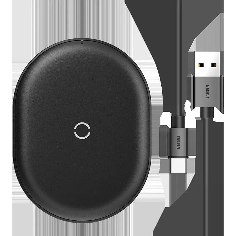 Baseus rough 15W wireless charging pad in black and white with Type-C connection