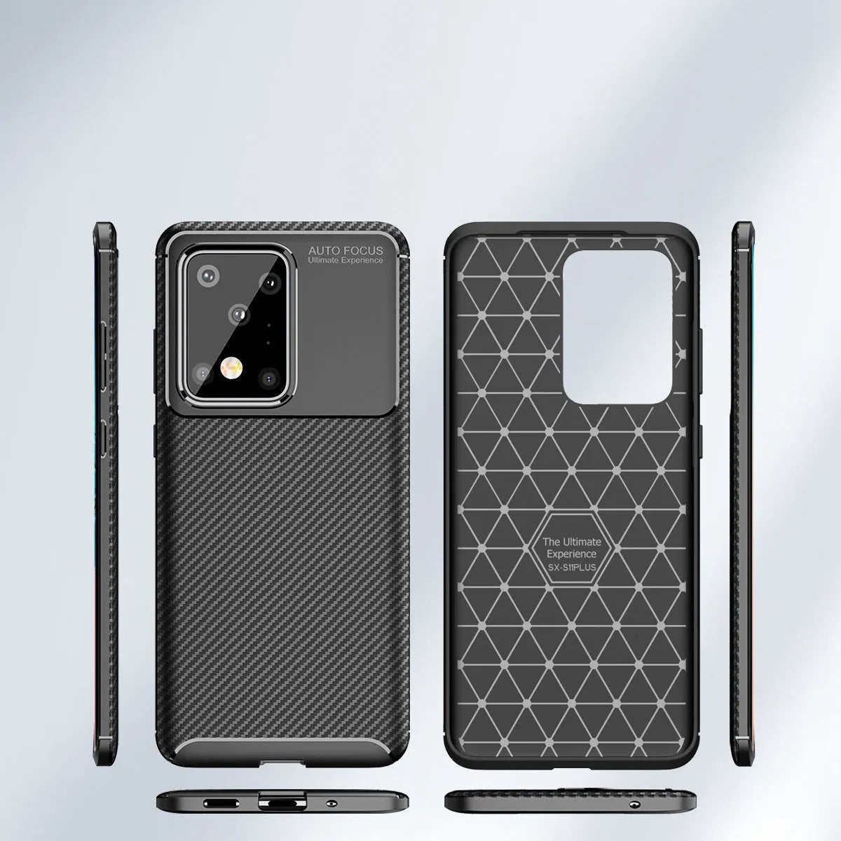 Beetle TPU back cover phone case for Samsung smartphones in solid black, blue, or brown colours