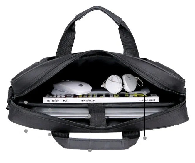 Black polyester diagonal shoulder laptop bag for 15-15.6 inch ASUS laptops