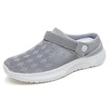 Women's breathable mesh sandals one-step slip-on round toe half-slip design with PVC sole