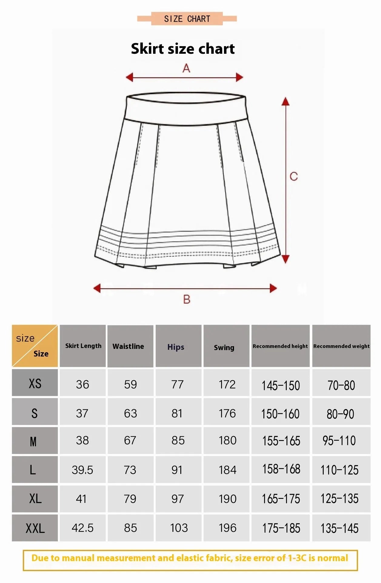 Women's high waist half-length sports skirt in breathable fabric for golf tennis badminton