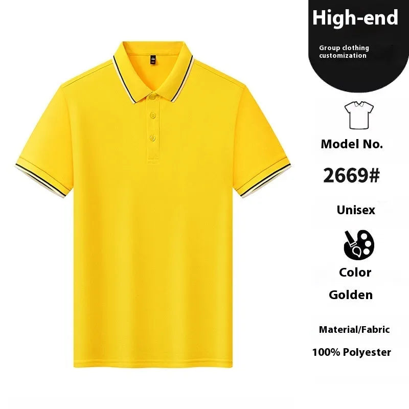 Men's short sleeve nylon polo shirt in multiple colours with straight cut design