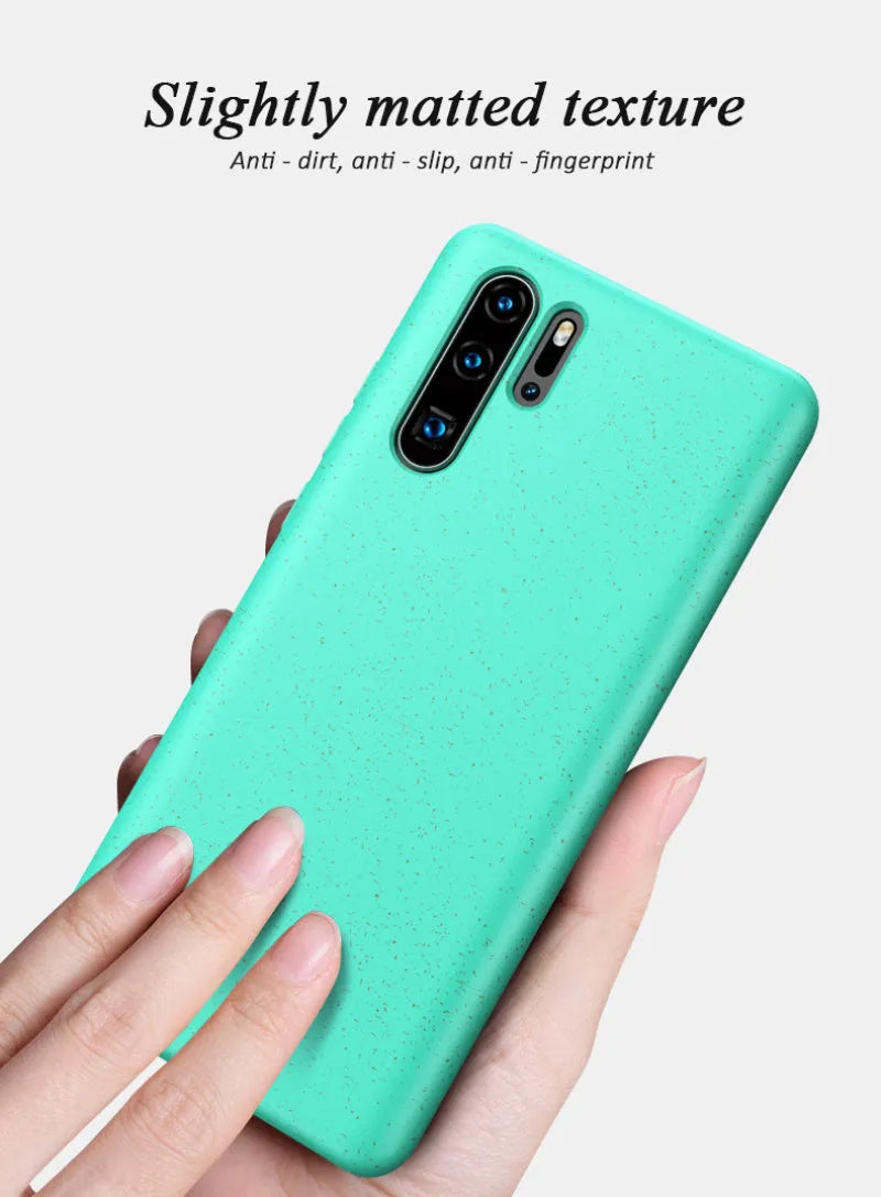Huawei P30 mobile phone case in TPU material showing back cover design with multiple colour options