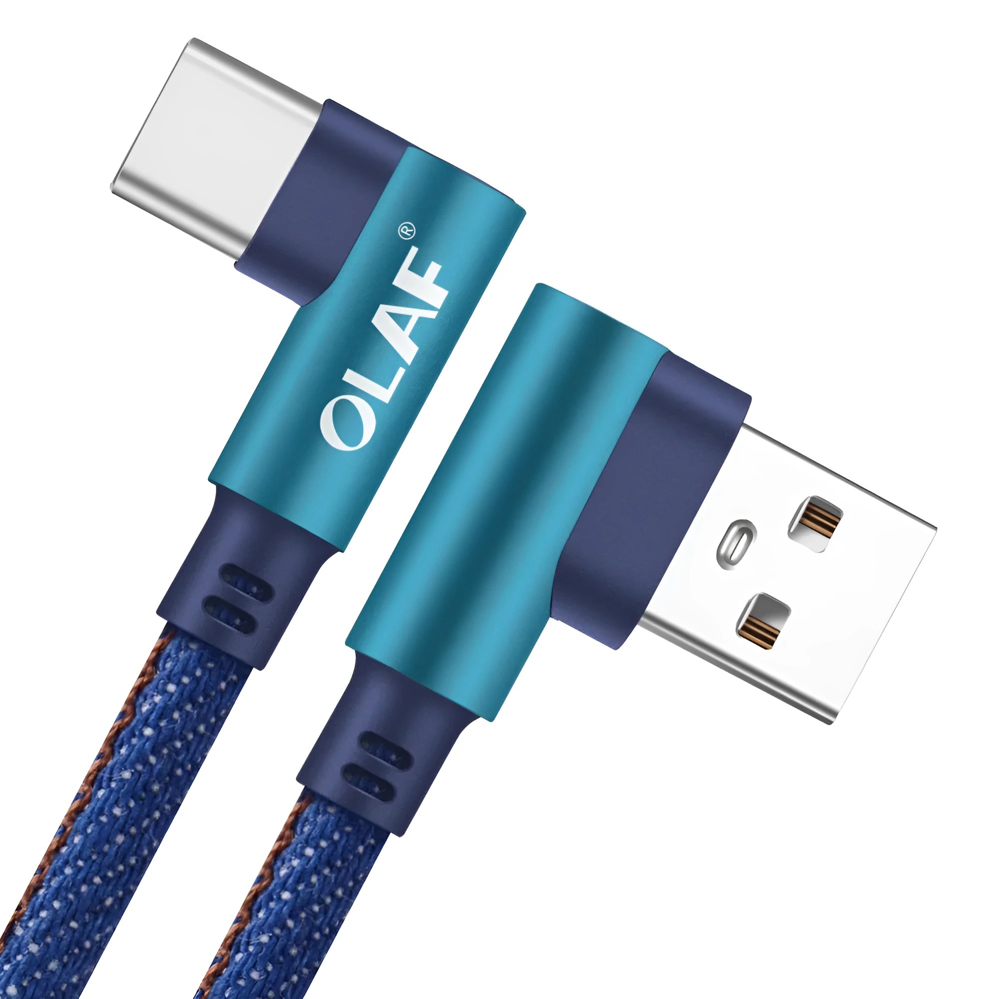 Deniel braided fast charging USB cable for Android and Type C in black, blue, and red colour options.