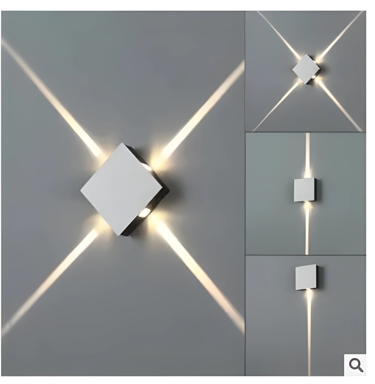 Square and round modern LED wall light with aluminium body and iron lampshade