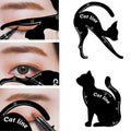 Transparent PVC cat card makeup stencil set with standing and squatting cat shapes for eye shadow and eyeliner