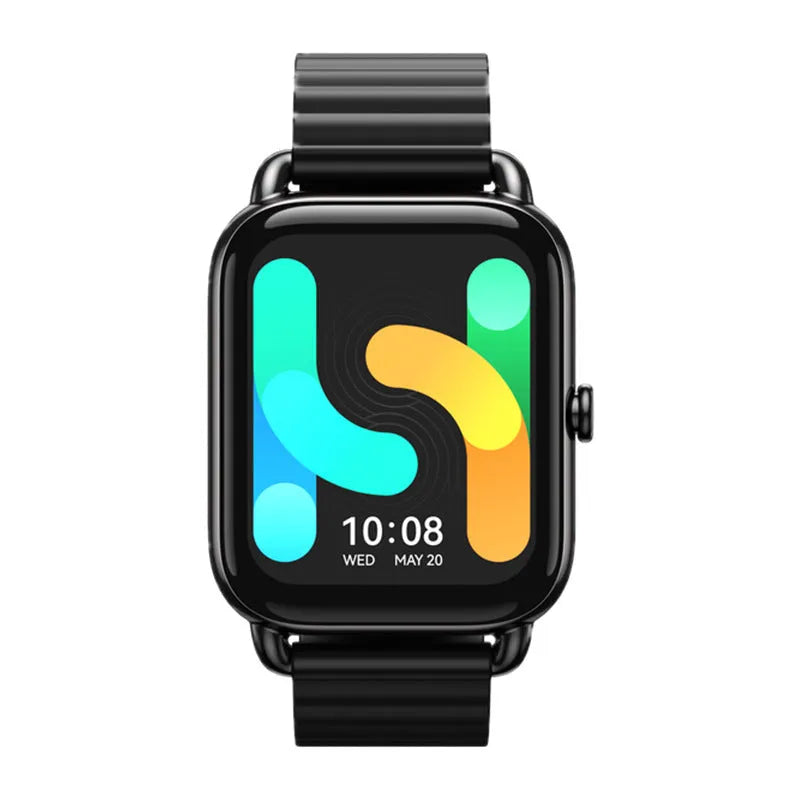 HAYLOU RS4 Plus smart sport watch with 1.78-inch AMOLED display and black strap