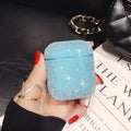 Diamond crystal headphone cover for AirPods case in purple with sparkling finish