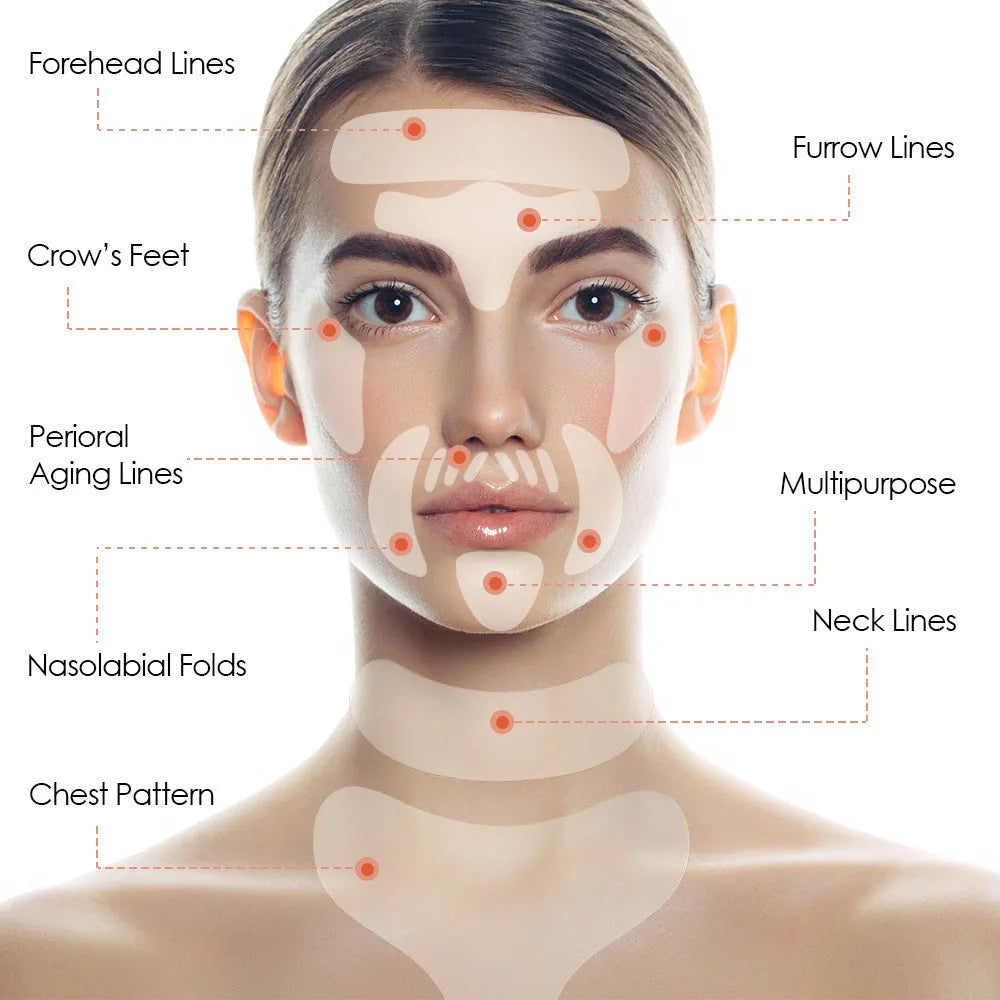 Reusable transparent beauty patch sticker for facial care – 18 pieces pack for face chest and neck
