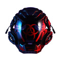 Black bioweapon tech style full face prop helmet for cosplay and costume parties