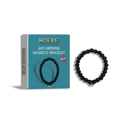 Anti-smoking magnetic bracelet with frosted stone and magnet on PET material, 6.8x6.8cm size