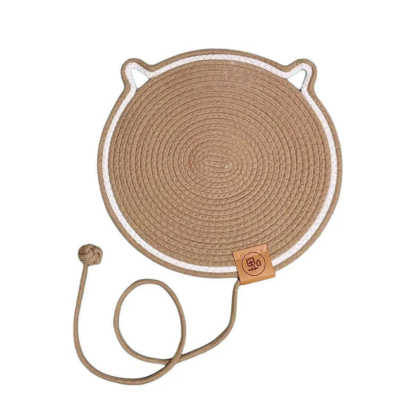 Wear-resistant non-dandruff rattan cat nest in cotton thread, S size 42cm or M size 52cm, available in five colours