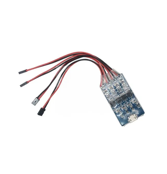 Aviation model running light unit with LED and charger components for fixed-wing aircraft.